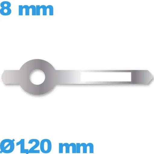 Aiguille à l'unité  de montre luminescente argenté diamètre : 1,20 mm long : 8mm  de marque Horotec des heures - Suisse