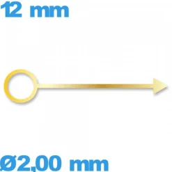 Aiguille à l'unité  de montre lumineuse doré   taille : 12 mm cadran central des heures -