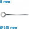 Aiguille à l'unité  montre argenté diam : 1,10mm  long : 8 mm  cadran principal (heure) - Suisse