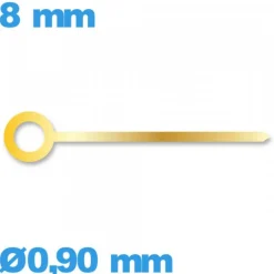 Aiguille   Ø0,90 mm long : 8mm  (heure) doré de mouvement de montre