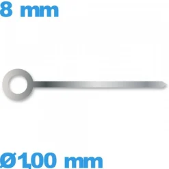 Aiguille   Ø1,00 mm  taille : 8mm cadran central (heure) argenté de mouvement de montre seule