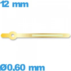 Aiguille cadran central (minute) de marque Horotec à l'unité  Ø0,60 mm  luminescente de mouvement de montre - doré