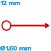 Aiguille cadran principal (heure)  diam : 1,00 mm   taille : 12 mm luminescente mouvement  - rouge