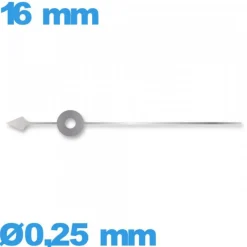 Aiguille cadran principal (seconde)   Ø0,25 mm longueur : 16 mm mouvement montre - argenté