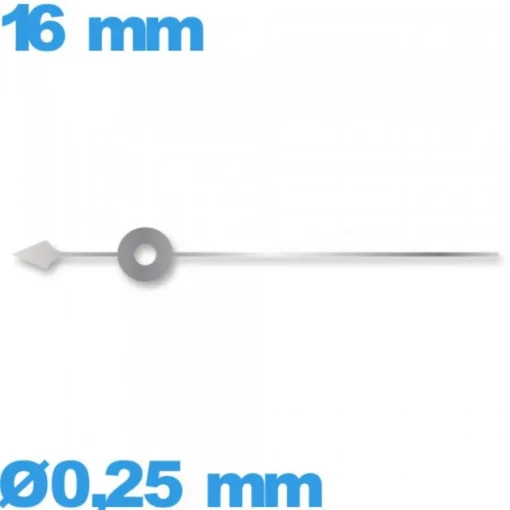 Aiguille cadran principal (seconde)   Ø0,25 mm longueur : 16 mm mouvement montre - argenté