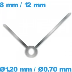 Aiguille Centrale de Montre Argenté par paire (Ø1,20 mm / Ø0,70 mm)