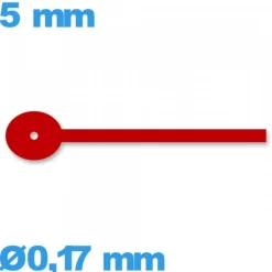 Aiguille complication rouge de mouvement de montre    Ø0,17 mm longueur : 5mm