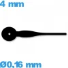 Aiguille de sous-cadran  diam : 0,16 mm  longueur : 4mm pour mouvement montre - noir