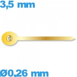 Aiguille de sous-cadran doré  montre seule  diamètre : 0,26mm