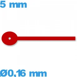 Aiguille de sous-cadran rouge de mouvement montre   diamètre : 0,16 mm  taille : 5mm