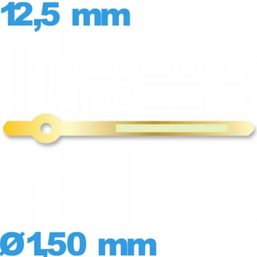 Aiguille des minutes marque Horotec  diamètre : 1,50mm  taille : 12.5 mm luminescente mouvement montre - doré