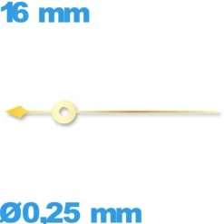Aiguille des secondes seule diamètre : 0,25mm long : 16mm  mouvement  - doré