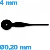 Aiguille  diam : 0,20 mm  long : 4 mm  de sous-cadran noir mouvement montre à l'unité