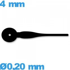 Aiguille  diam : 0,20 mm  long : 4 mm  de sous-cadran noir mouvement montre à l'unité
