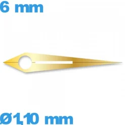 Aiguille  diam : 1,10 mm  long : 6mm  luminescente des heures doré mouvement montre