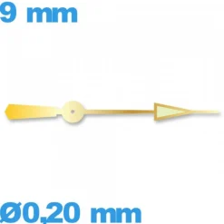 Aiguille  diamètre : 0,20 mm long : 9 mm  lumineuse cadran central des secondes doré de mouvement  seule