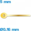 Aiguille  diamètre : 0,16 mm  taille : 5 mm sous-cadran doré   à l'unité