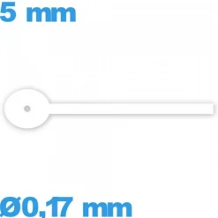 Aiguille  diamètre : 0,17mm long : 5 mm  de sous-cadran blanc pour mouvement montre seule
