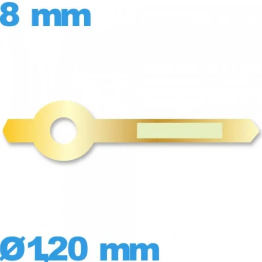 Aiguille  diamètre : 1,20mm  taille : 8 mm luminescente cadran principal des heures doré mouvement de montre à l'unité marque Ho