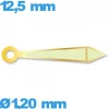 Aiguille  diamètre : 1,20mm  taille : 12.5 mm phosphorescente cadran principal (minute) doré pour mouvement de montre