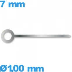 Aiguille  diamètre : 1,00mm  taille : 7 mm (heure) argenté  de montre