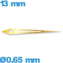 Aiguille doré à l'unité diamètre : 0,65mm longueur : 13mm (minute) mouvement de montre phosphorescente