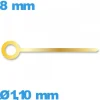 Aiguille (heure) seule  long : 8 mm  pour mouvement de montre - doré