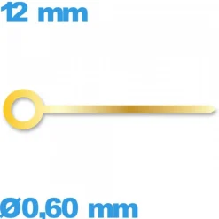 Aiguille   longueur : 12mm cadran central des minutes doré  montre à l'unité