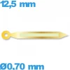 Aiguille luminescente des minutes cadran principal marque Horotec doré   à l'unité Suisse diam : 0,70 mm   taille : 12.5 mm