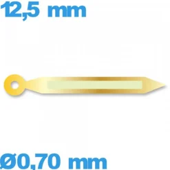 Aiguille luminescente des minutes cadran principal marque Horotec doré   à l'unité Suisse diam : 0,70 mm   taille : 12.5 mm