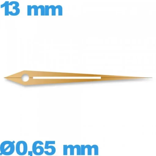 Aiguille lumineuse des minutes or rose  montre à l'unité  diam : 0,65mm  long : 13mm