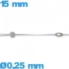 Aiguille lumineuse (seconde) cadran central marque Horotec argenté pour mouvement de montre  Suisse diamètre : 0,25mm