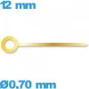 Aiguille Minute Doré pour Mouvement Montre 12 mm diam : 0,70 mm
