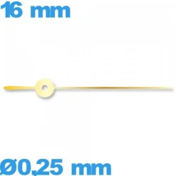 Aiguille  mouvement de montre doré  Ø0,25 mm  taille : 16 mm des secondes