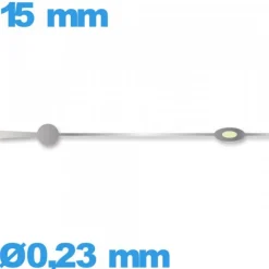 Aiguille  mouvement de montre lumineuse argenté diam : 0,23 mm  long : 15mm  Horotec (seconde) Suisse