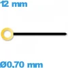 Aiguille Mouvement Montre à l'unité Noir et Doré 0,70mm Longueur 12mm