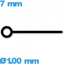 Aiguille noir  diamètre : 1,00mm  taille : 7 mm cadran central des heures mouvement montre