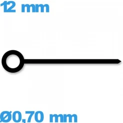 Aiguille noir seule diam : 0,70mm  longueur : 12mm cadran principal des minutes mouvement de montre