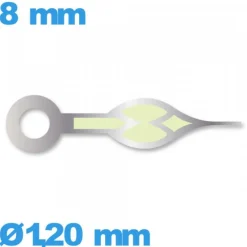 Aiguille phosphorescente (heure) argenté mouvement montre   diam : 1,20mm   taille : 8mm