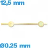 Aiguille phosphorescente (seconde) cadran principal doré de mouvement  seule Suisse diam : 0,25mm  long : 12,5mm