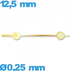 Aiguille phosphorescente (seconde) cadran principal doré de mouvement  seule Suisse diam : 0,25mm  long : 12,5mm