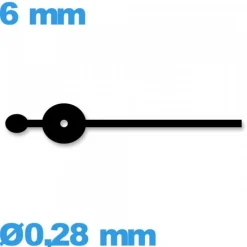 Aiguille pour Montre Noir 6 mm pour Sous-cadran Ø0,28mm