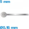Aiguille  pour mouvement montre argenté  Ø0,16 mm longueur : 5 mm complication -