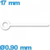 Aiguille seule  de montre blanc  Ø0,90 mm longueur : 17 mm (minute) -