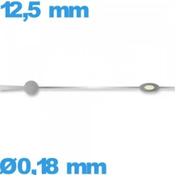 Aiguille seule  montre luminescente argenté  Ø0,18 mm longueur : 12,5mm de marque Horotec des secondes Suisse