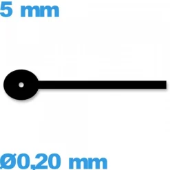 Aiguille seule   noir  Ø0,20 mm long : 5mm  sous-cadran -