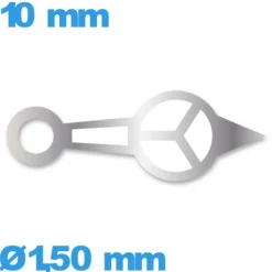 Aiguille Suisse diam : 1,50mm   taille : 10mm lumineuse nuit cadran central (heure) argenté pour mouvement  seule marque Horotec