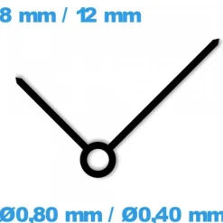 2 Aiguilles   (Ø0,80 mm / Ø0,40 mm) noir (Ø0,80 mm / Ø0,40 mm) cadran central - Suisse