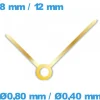Aiguilles cadran central (Ø0,80 mm / Ø0,40 mm)  de montre - doré