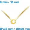 Aiguilles  doré (Ø1,35 mm / Ø0,90 mm) pour mouvement
